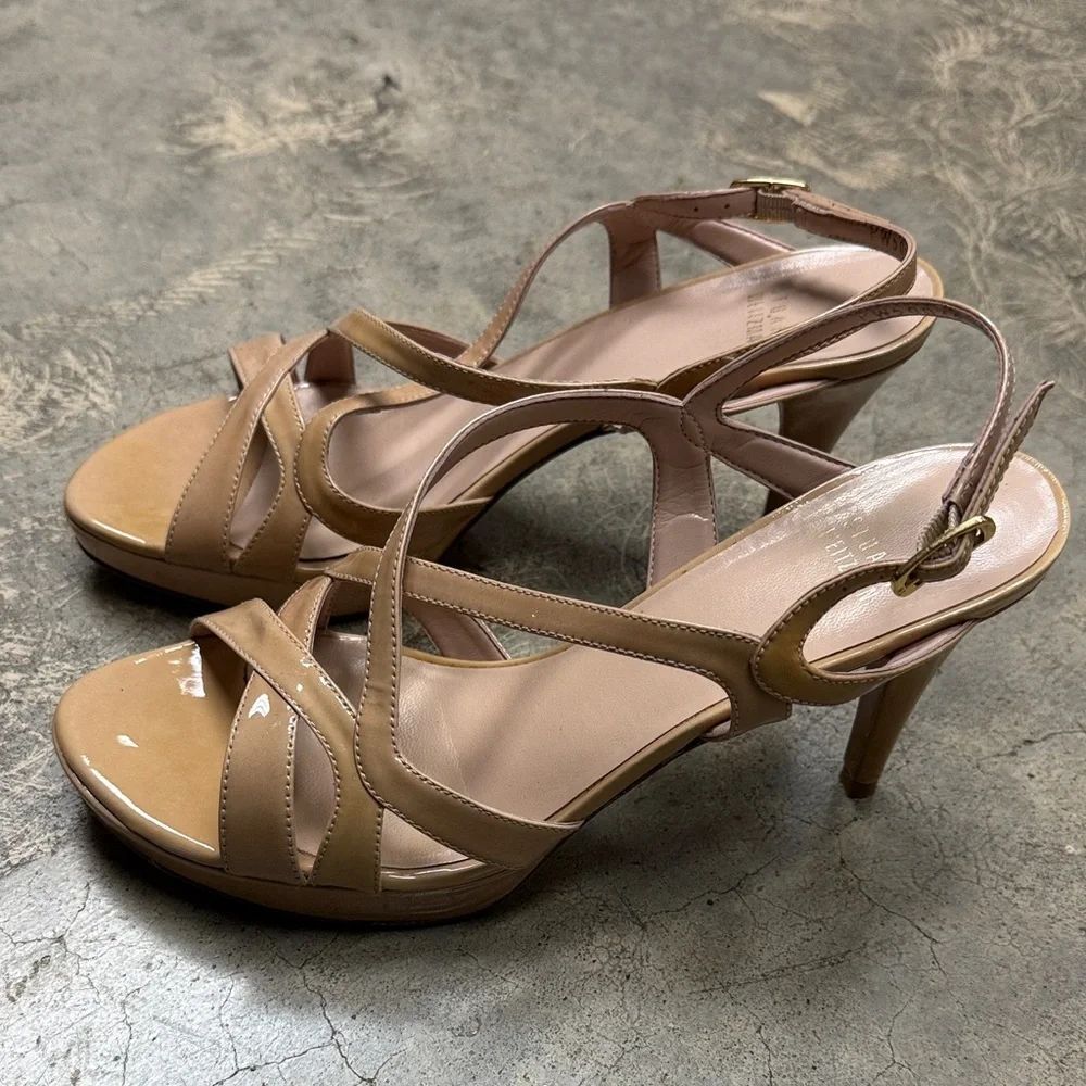 * Stuart Weitzman Beige Strappy Heels - Picture 4 of 9